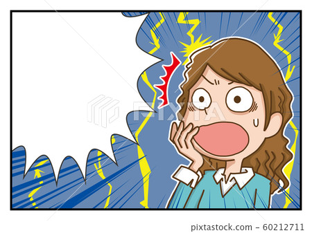 女人驚訝漫畫卡通風格氣球驚訝 60212711