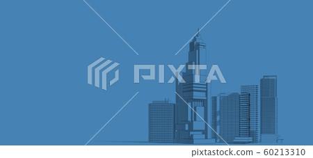Modern architecture wireframe. Concept of urban 60213310