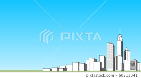 Modern architecture wireframe. Concept of urban Modern architecture wireframe. Concept of urban 60213341