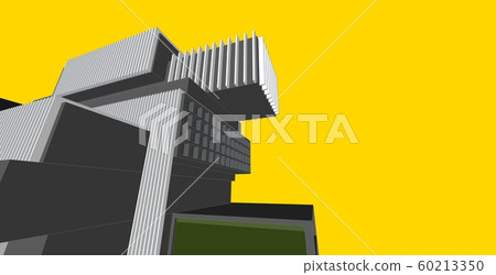 3D illustration architecture building perspective 3D illustration architecture building perspective 60213350