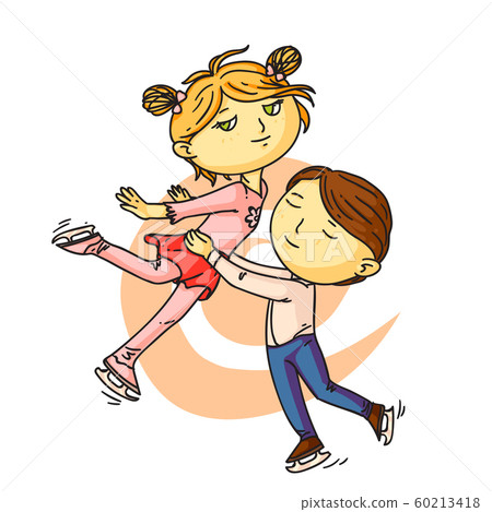 Children figure skating illustration Children figure skating illustration 60213418