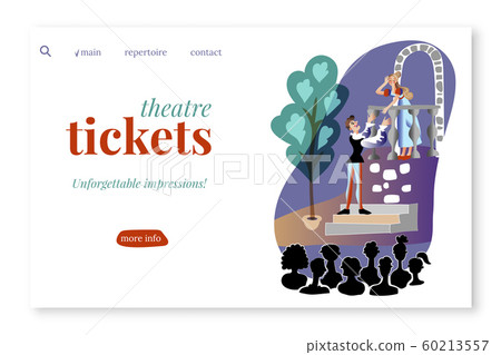 Theatre tickets vector landing page template 60213557
