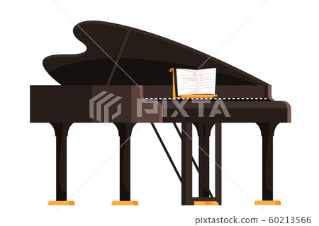 Brown grand piano flat vector illustration Brown grand piano flat vector illustration 60213566