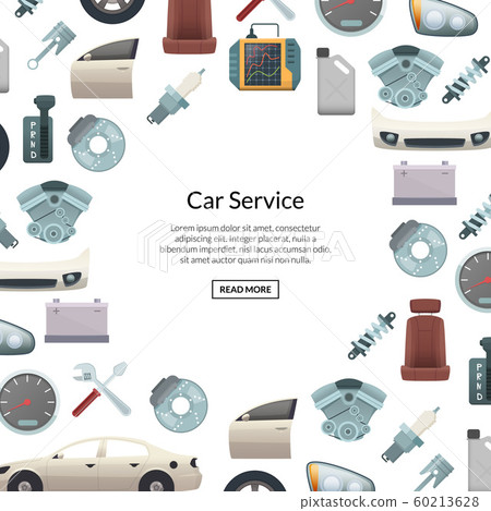 Vector car parts background illustration with text 60213628