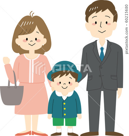 入學儀式的父母和子女 入學儀式的父母和子女 60215680