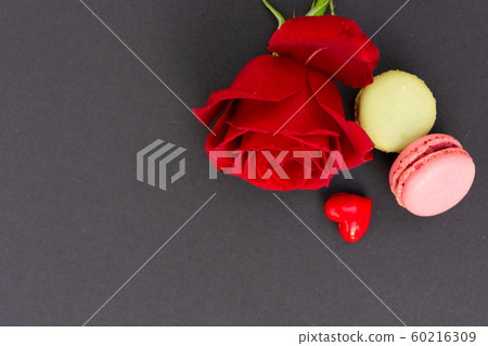 Red roses on black background 60216309