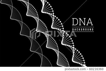DNA structure. Deoxyribonucleic acid. Vector illustration on black 60216360