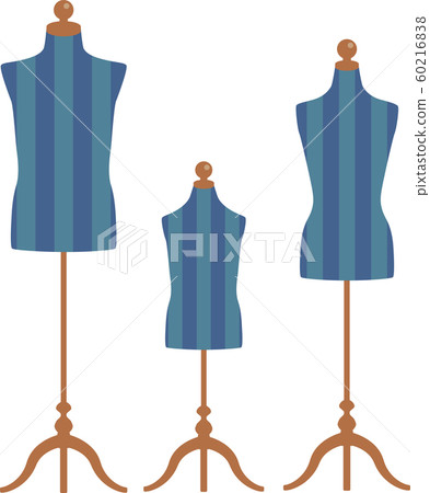 Apparel_torso_torso_illustration_family_family_parent and child_blue green_autumn / winter Apparel_torso_torso_illustration_family_family_parent and child_blue green_autumn / winter 60216838