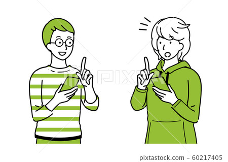 擁有智能手機時進行交談的男人 60217405