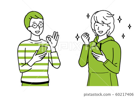 擁有智能手機時進行交談的男人 擁有智能手機時進行交談的男人 60217406