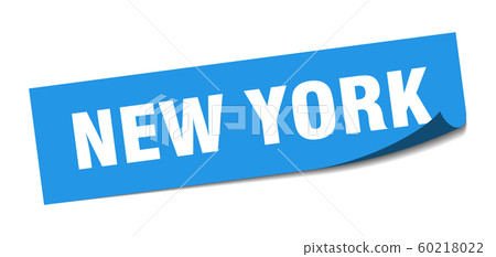 New York sticker. New York blue square peeler sign - Stock Illustration ...