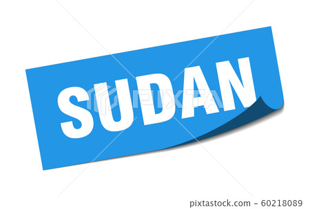 Sudan sticker. Sudan blue square peeler sign Sudan sticker. Sudan blue square peeler sign 60218089