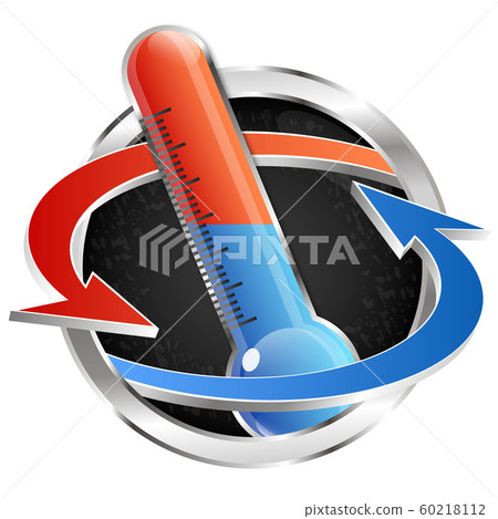 Thermometer heating and cooling symbol Thermometer heating and cooling symbol 60218112