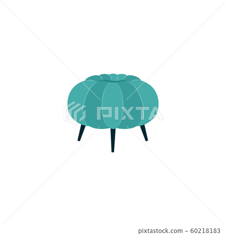 Teal green ottoman footstool isolated on white background Teal green ottoman footstool isolated on white background 60218183