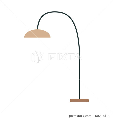 Floor lamp or torchere with lampshade icon flat vector illustration isolated. Floor lamp or torchere with lampshade icon flat vector illustration isolated. 60218190