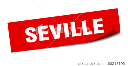 Seville sticker. Seville red square peeler sign Seville sticker. Seville red square peeler sign 60218193