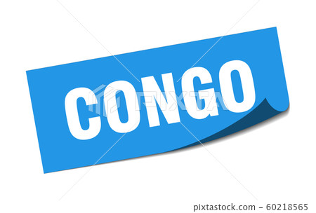 Congo sticker. Congo blue square peeler sign Congo sticker. Congo blue square peeler sign 60218565