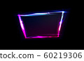 Neon frame with glow, sign and light background. Night club signboard with empty space for logo or 60219306
