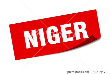 Niger sticker. Niger red square peeler sign 60219479