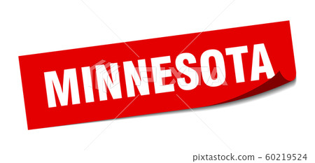 Minnesota sticker. Minnesota red square peeler 60219524