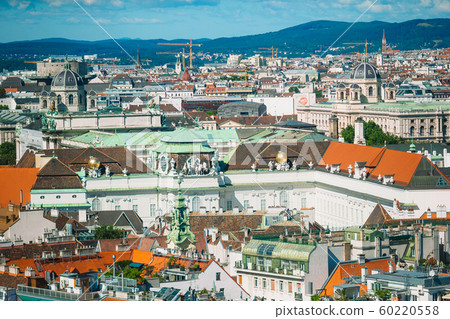 View from St. Stephen's Cathedral over Stephansplatz square in Vienna, capital of Austria on sunny day 60220558