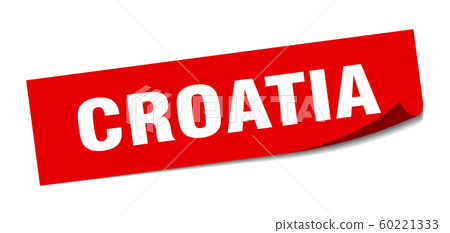 Croatia sticker. Croatia red square peeler sign Croatia sticker. Croatia red square peeler sign 60221333