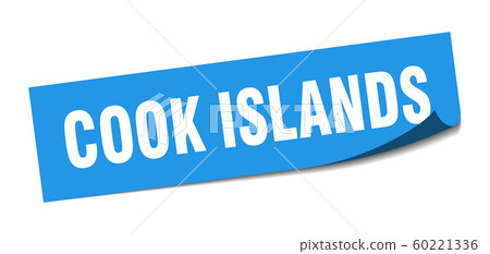 Cook Islands sticker. Cook Islands blue square 60221336
