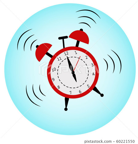A loud red alarm clock. Alarm at 6.00 a.m. A loud red alarm clock. Alarm at 6.00 a.m. 60221550