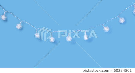 Christmas ornaments on cyan blue background 60224801