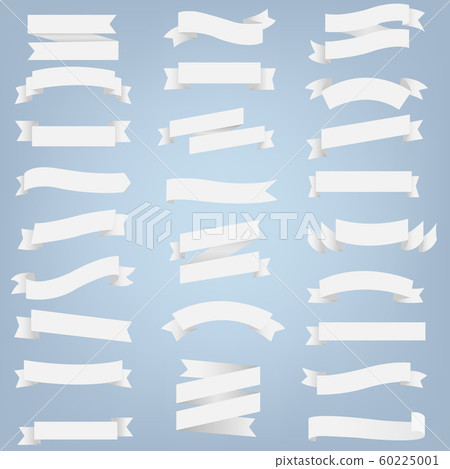 White Ribbon Set Isolated Grey Background White Ribbon Set Isolated Grey Background 60225001