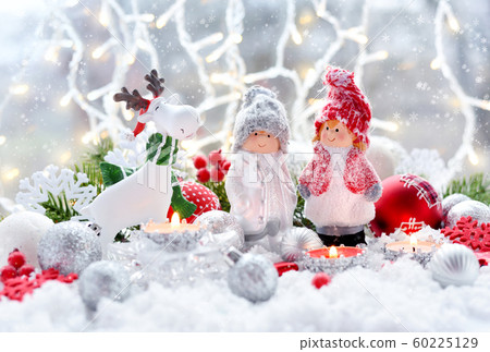 Christmas decorations little figure boy and girl 60225129