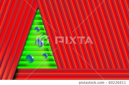 Red Christmas background with green tree - Stock Illustration [60226811 ...