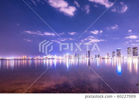 Miami skyline night long exposure in Miami Beach Miami skyline night long exposure in Miami Beach 60227009