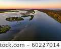 Aerial view Ormond Beach Washington Park where river meets the sea 60227014