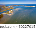 Aerial view Saint Augustine where canal meets the sea 60227015