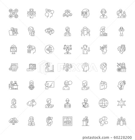 Corporate education linear icons, signs, symbols vector line illustration set 60228200