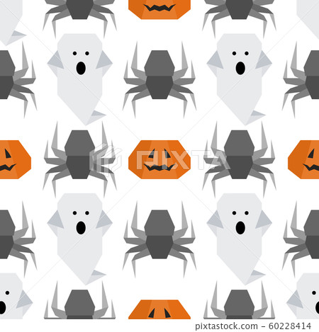 Vector seamless pattern Halloween Party origami 60228414