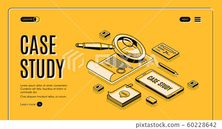 Case study isometric banner, information research 60228642