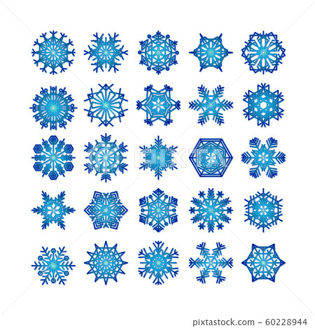 snowflake winter set of blue isolated icon - Stock Illustration ...