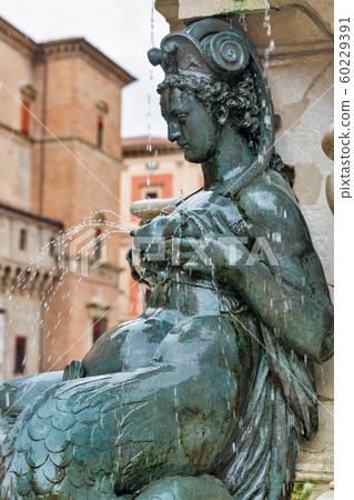Famous Neptune fountain in Bologna, Italy. Closeup 60229391