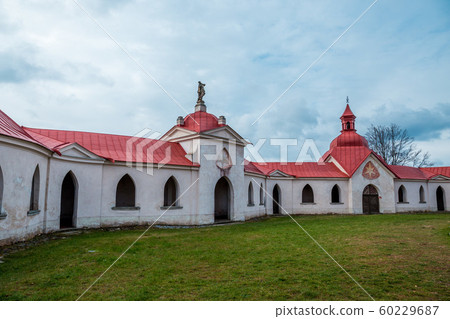 Church of St. John of Nepomuk on Zelena Hora - UNESCO monument. It was built in baroque gothic style and was designed by architect Jan Blazej Santini-Aichel. It is placed near Zdar nad Sazavou town. 60229687