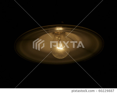 Retro incandescent bulb, dark umbrella 60229887