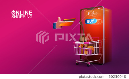 Online Shopping, Mobile Application, 3d rendering illustration Online Shopping, Mobile Application, 3d rendering illustration 60230048