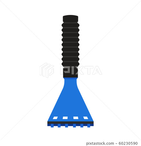 Ice scraper snow removal car vector icon blue. Ice scraper snow removal car vector icon blue. 60230590