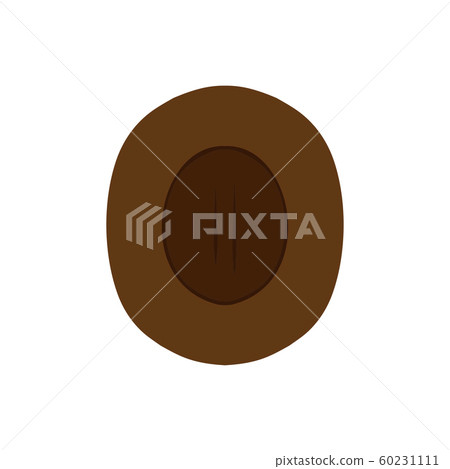 Cowboy hat brown top view icon. Person male 60231111