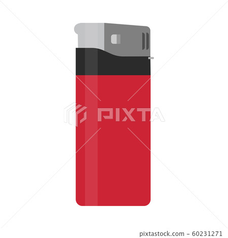 Cigarette disposable lighter red vector flat icon Cigarette disposable lighter red vector flat icon 60231271