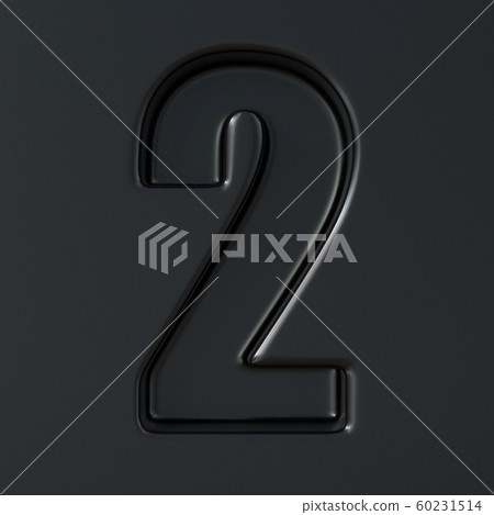Black engraved font Number 2 TWO 3D - Stock Illustration [60231514] - PIXTA