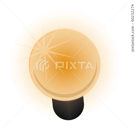 Isolated shiny light bulb on 60232274