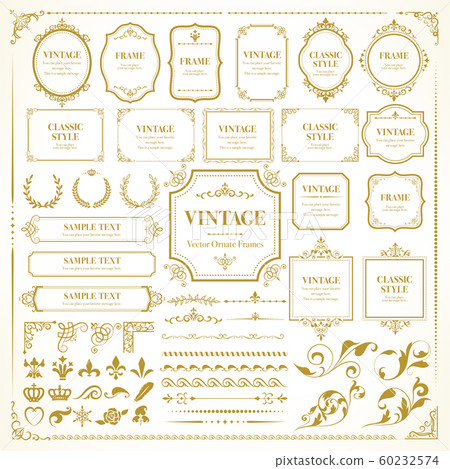 Vintage / Elegant / Retro Frame Template Set 60232574