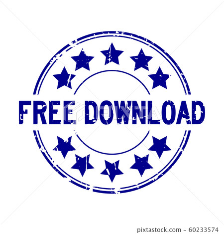 Grunge blue free download word with star icon stamp Grunge blue free download word with star icon stamp 60233574